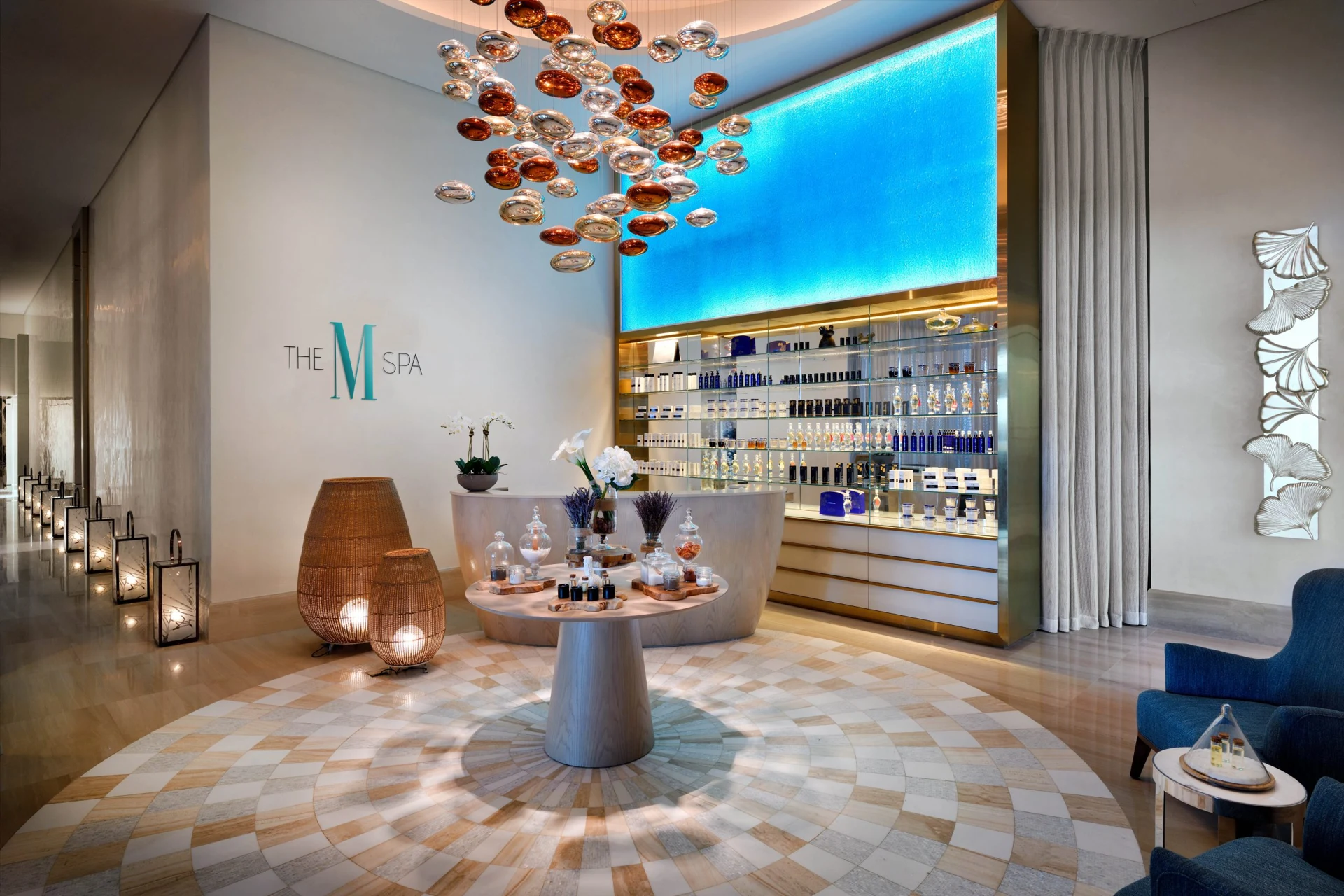 The M Spa reception and wellbeing boutique